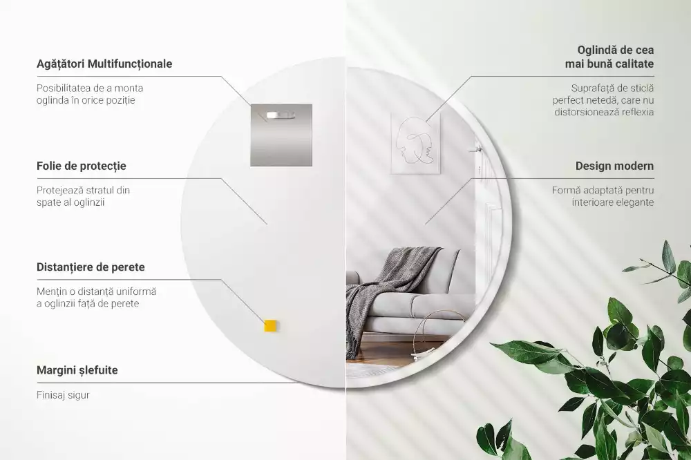 Spiegel witte rand hangend