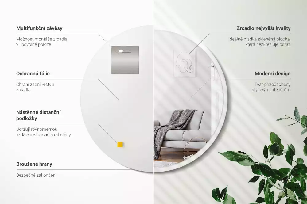 Spiegel witte rand hangend