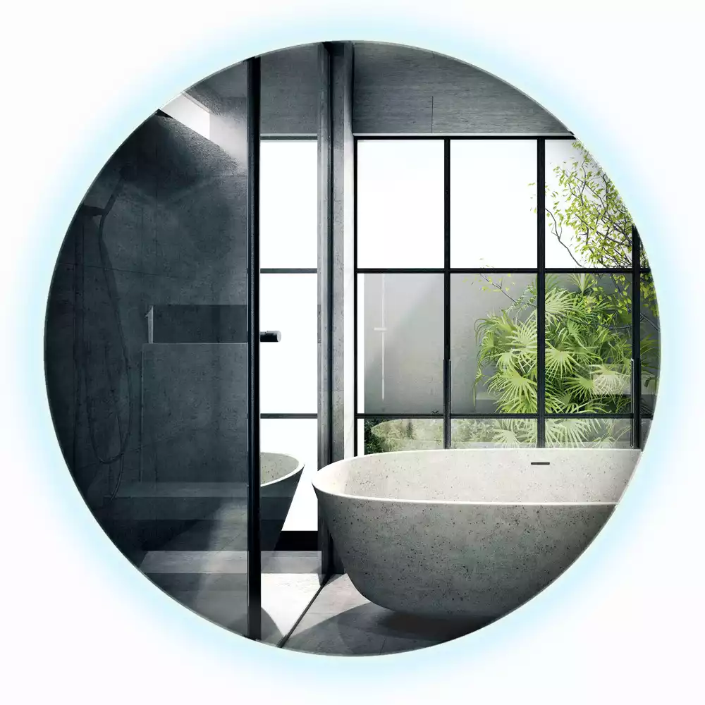 Ronde spiegel zonder rand modern met LED-achtergrondverlichting