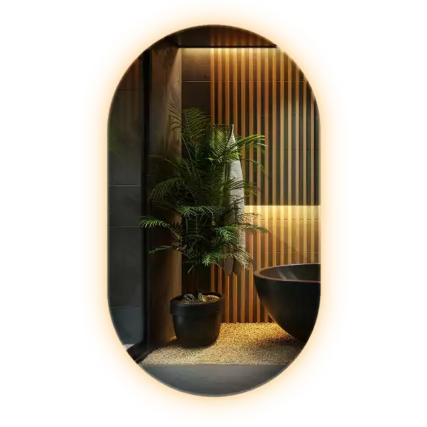 Ovale spiegel met verlichting decoratieve ophanging