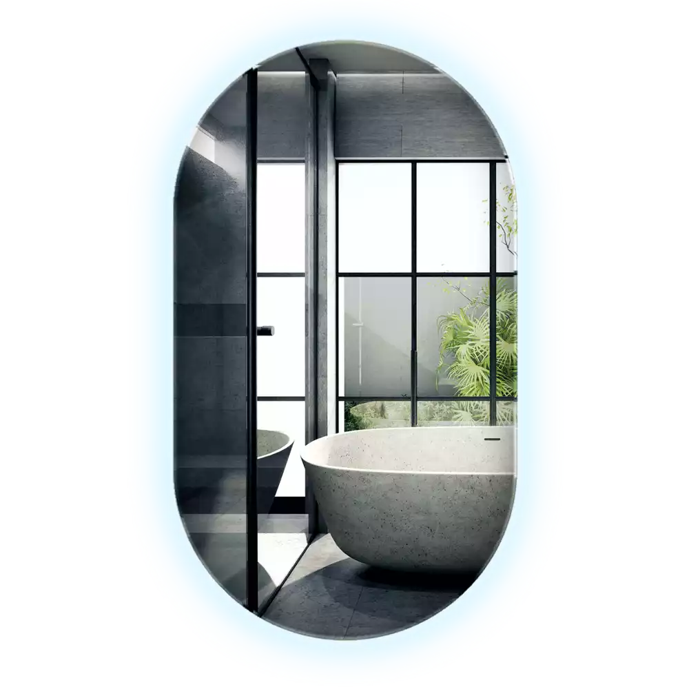 Ovale spiegel met verlichting decoratieve ophanging