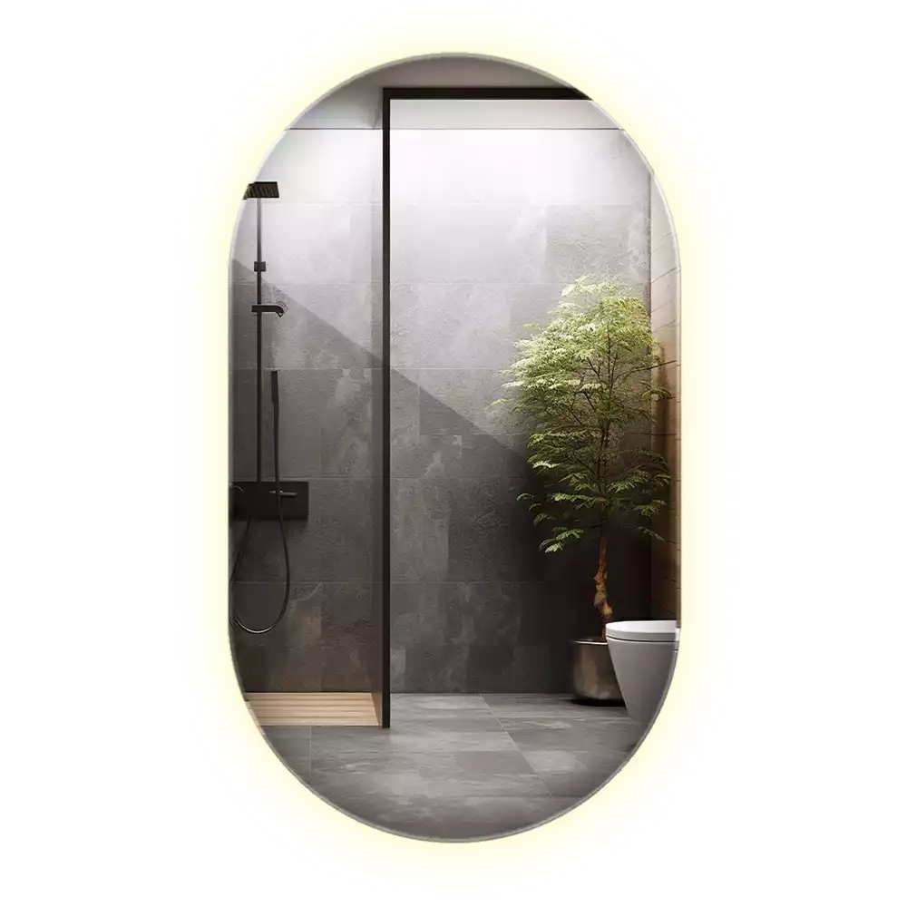 Ovale spiegel met verlichting decoratieve ophanging