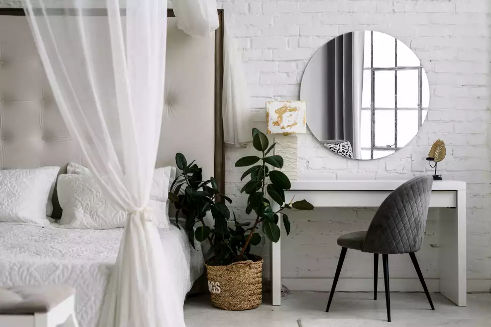 Ronde spiegel zonder rand muur