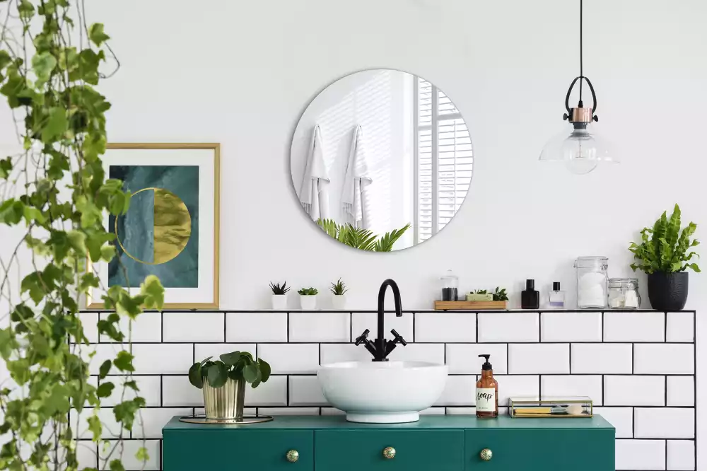 Ronde spiegel zonder rand muur