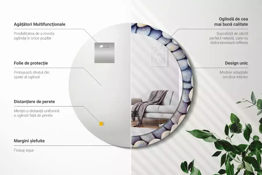 Ronde spiegel met decoratie Zeestenen cirkel