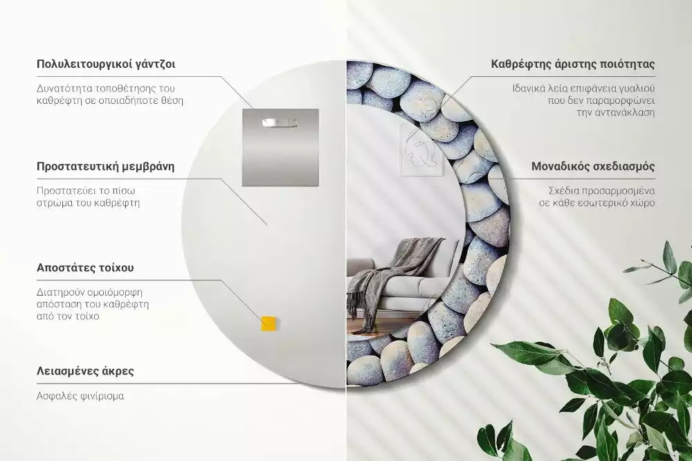 Ronde spiegel met decoratie Zeestenen cirkel
