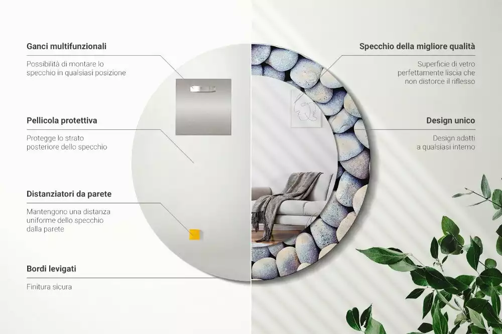 Ronde spiegel met decoratie Zeestenen cirkel