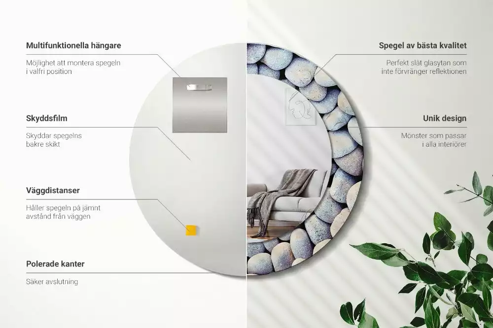 Ronde spiegel met decoratie Zeestenen cirkel