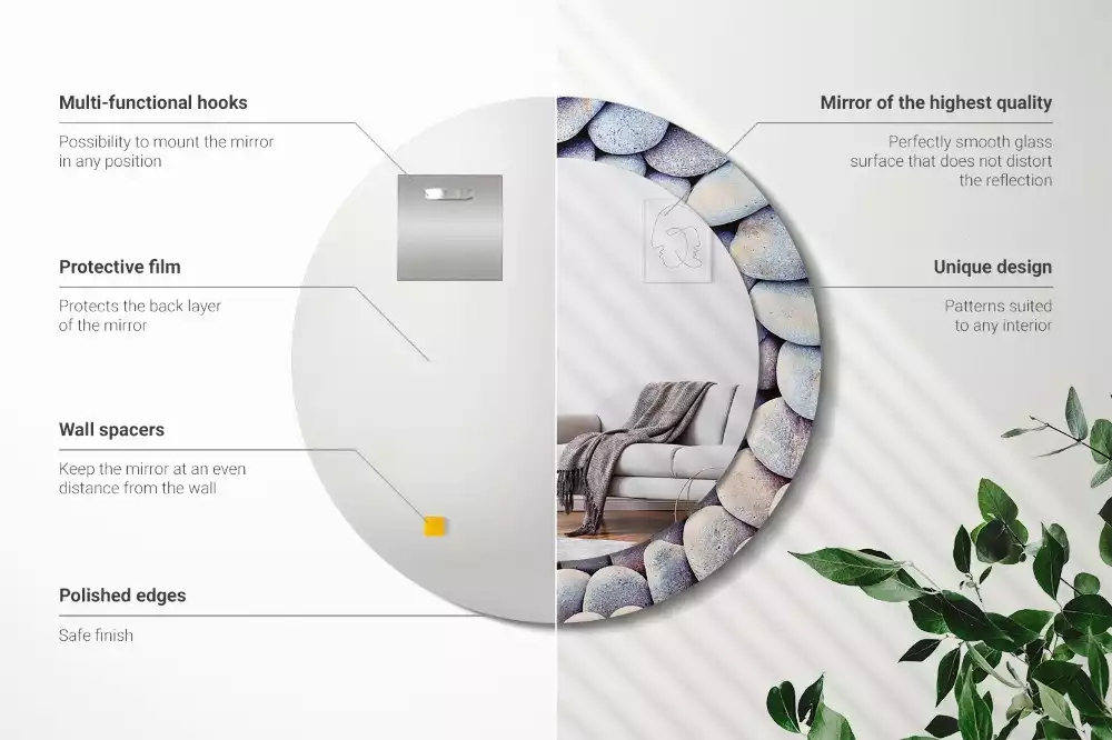 Ronde spiegel met decoratie Zeestenen cirkel