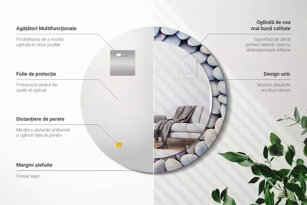 Ronde spiegel met decoratie Zeestenen cirkel