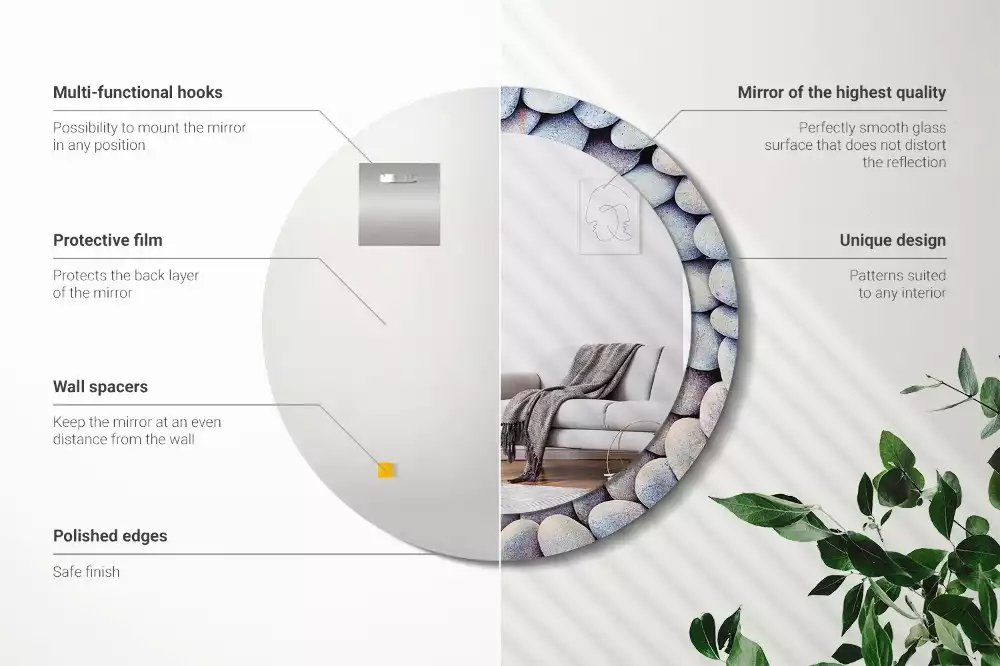 Ronde spiegel met decoratie Zeestenen cirkel