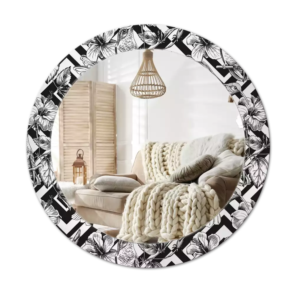 Bedrukte ronde spiegel Kolibries