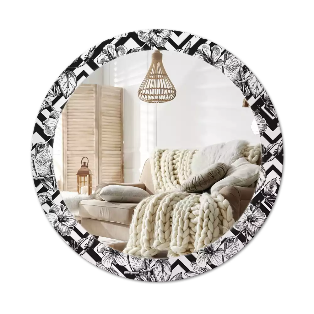 Bedrukte ronde spiegel Kolibries