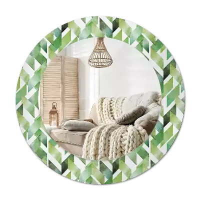 Ronde spiegel met decoratie Visgraat
