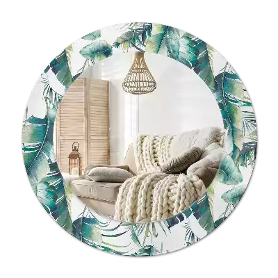 Ronde spiegel met decoratie Bladeren