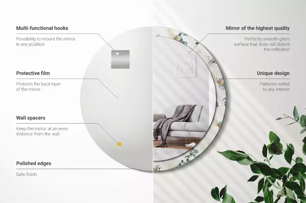 Ronde spiegel met decoratie Chinese vogels