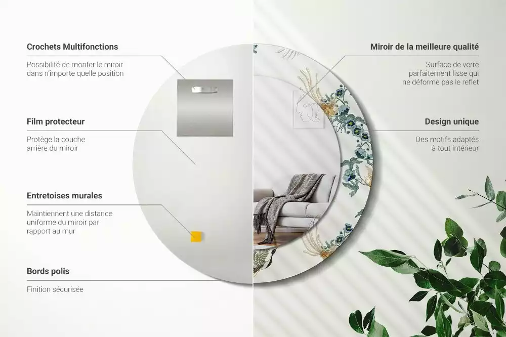 Ronde spiegel met decoratie Chinese vogels