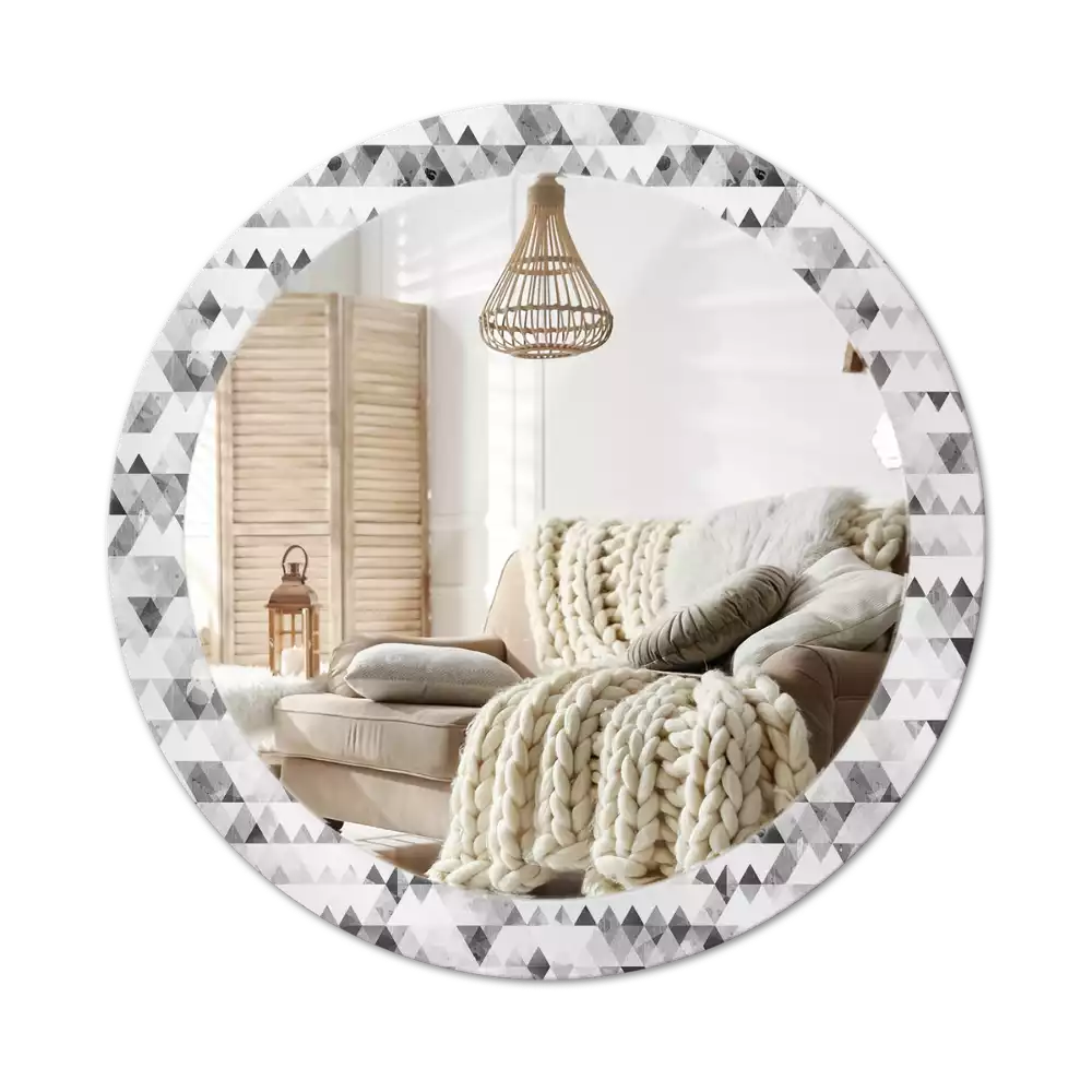 Bedrukte ronde spiegel Driehoeken