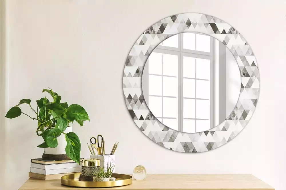 Bedrukte ronde spiegel Driehoeken