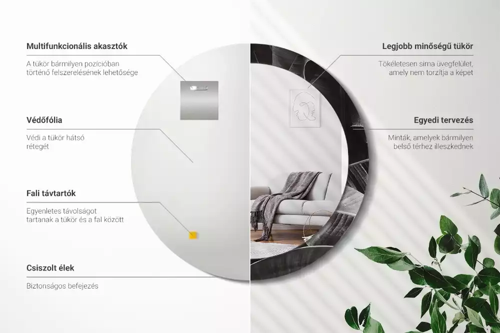 Ronde spiegel met decoratie Tropische palmbomen