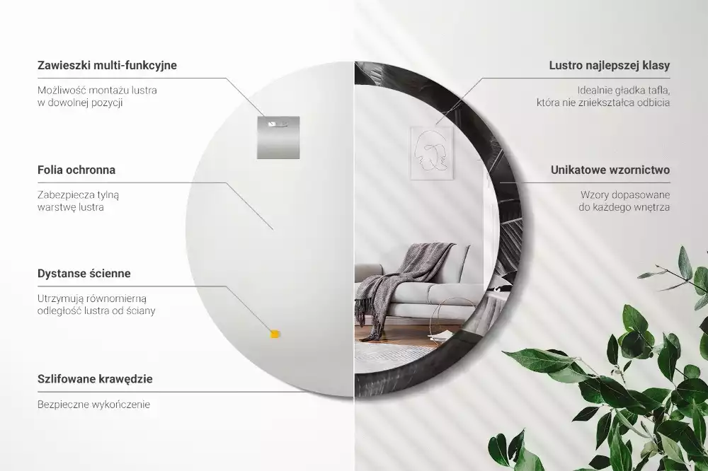 Ronde spiegel met decoratie Tropische palmbomen