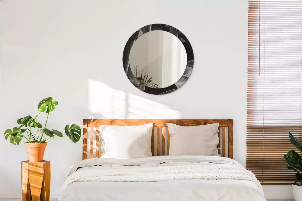 Ronde spiegel met decoratie Tropische palmbomen