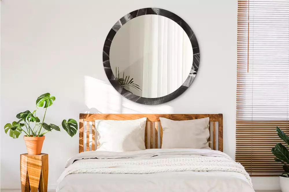 Ronde spiegel met decoratie Tropische palmbomen