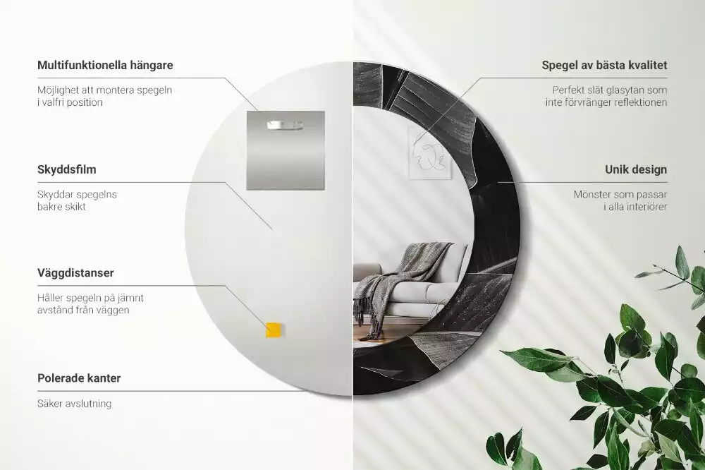 Ronde spiegel met decoratie Tropische palmbomen