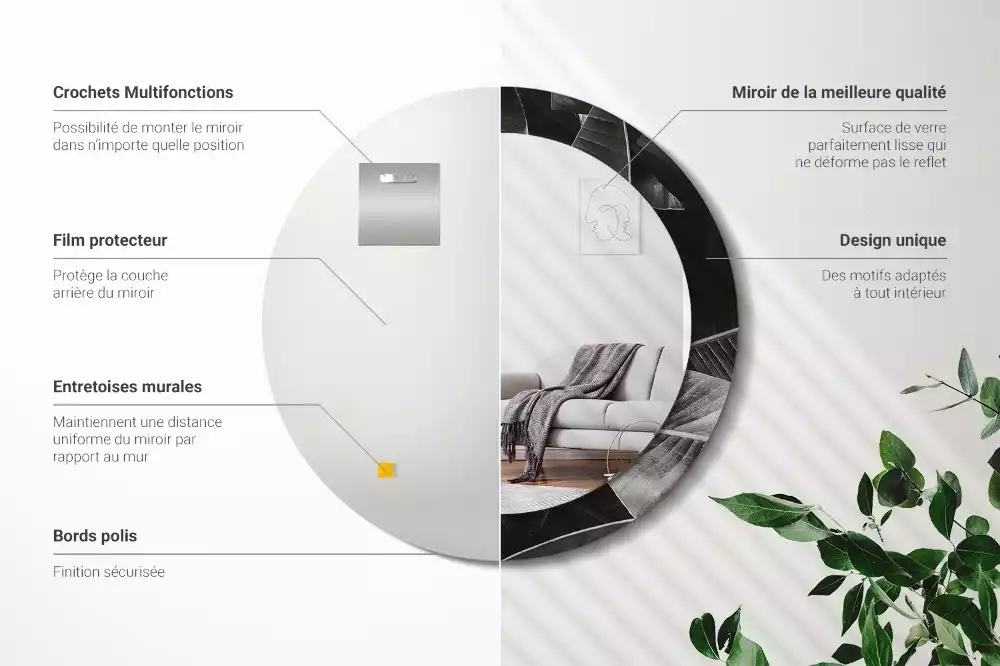 Ronde spiegel met decoratie Tropische palmbomen