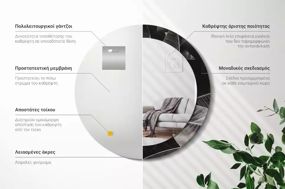 Ronde spiegel met decoratie Tropische palmbomen