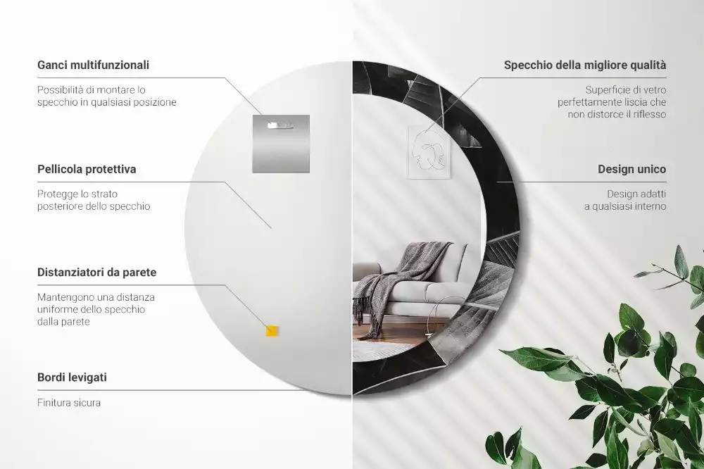 Ronde spiegel met decoratie Tropische palmbomen