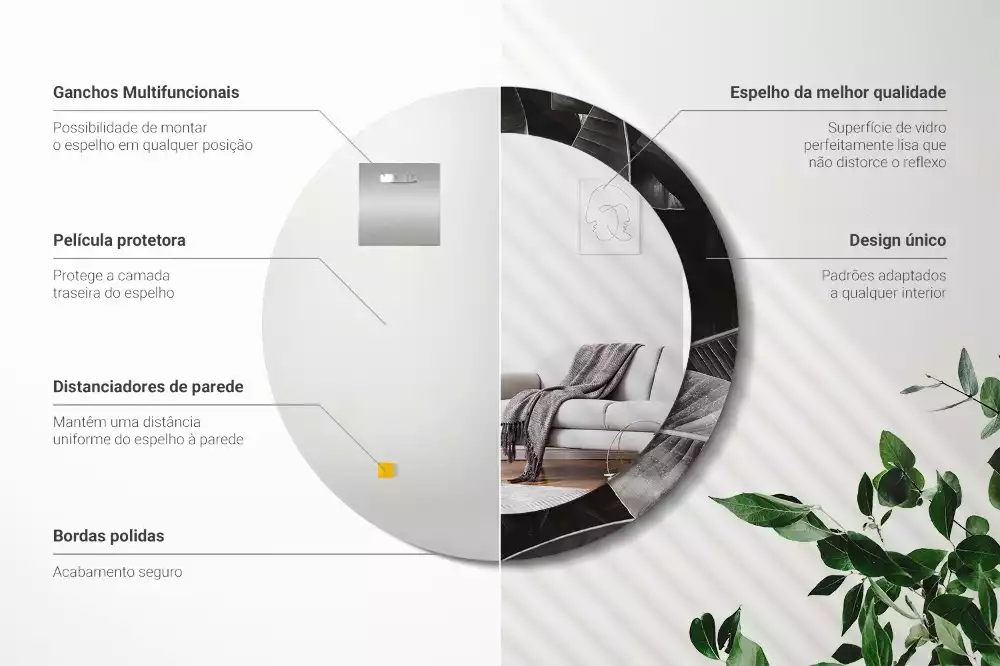 Ronde spiegel met decoratie Tropische palmbomen