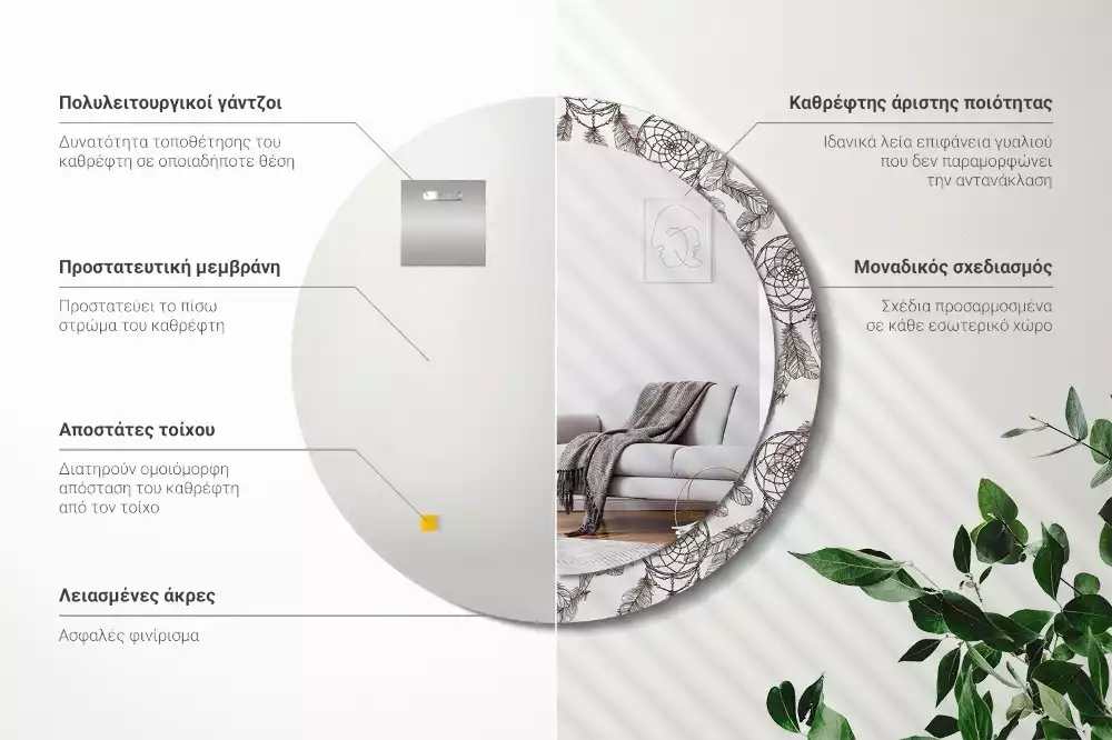 Ronde spiegel met decoratie Dromenvanger