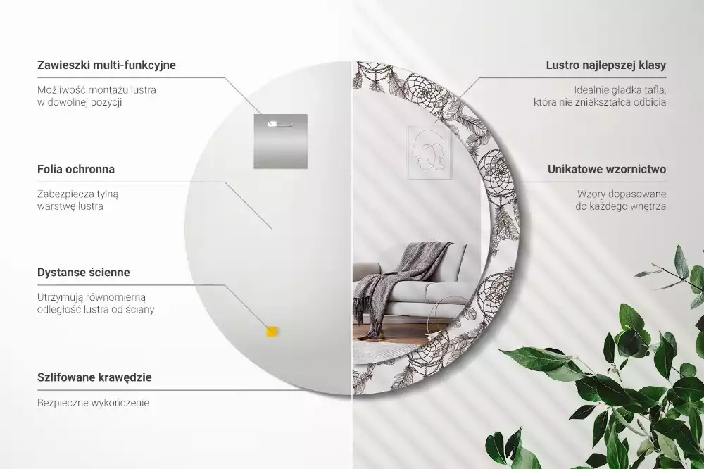 Ronde spiegel met decoratie Dromenvanger