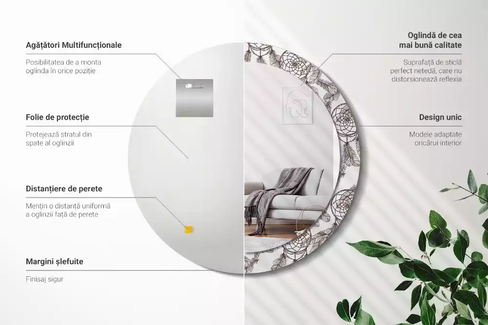 Ronde spiegel met decoratie Dromenvanger