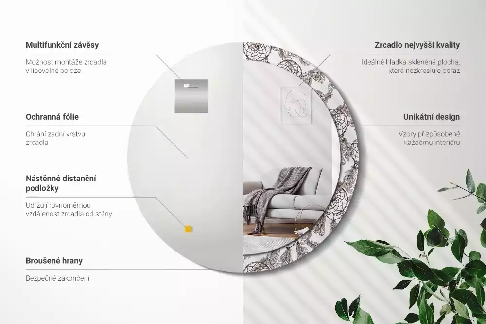 Ronde spiegel met decoratie Dromenvanger