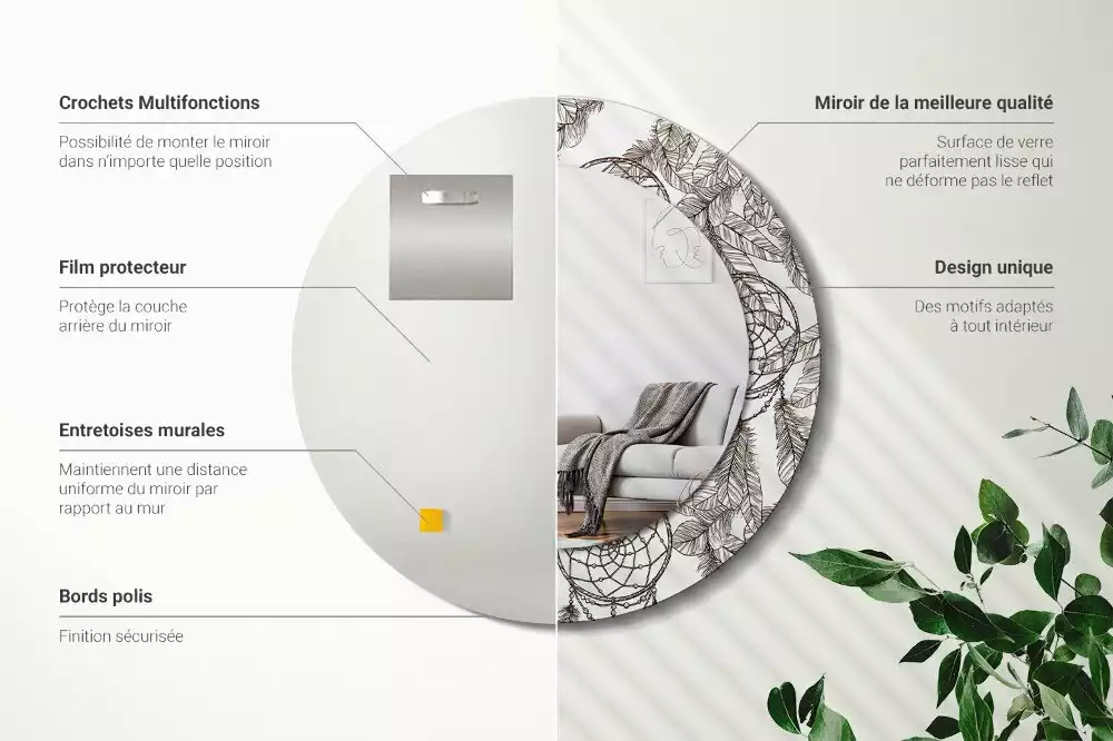 Ronde spiegel met decoratie Dromenvanger