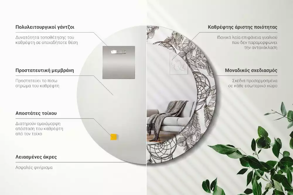 Ronde spiegel met decoratie Dromenvanger