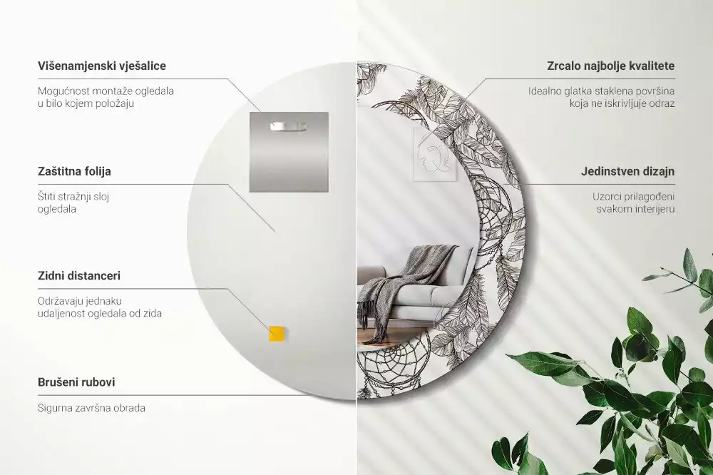 Ronde spiegel met decoratie Dromenvanger