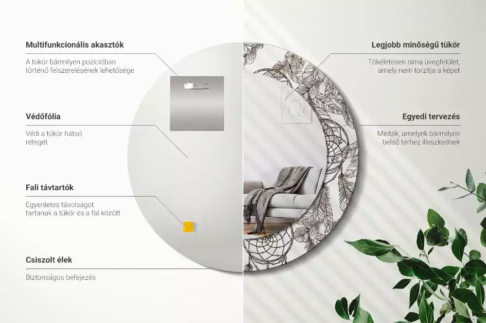 Ronde spiegel met decoratie Dromenvanger