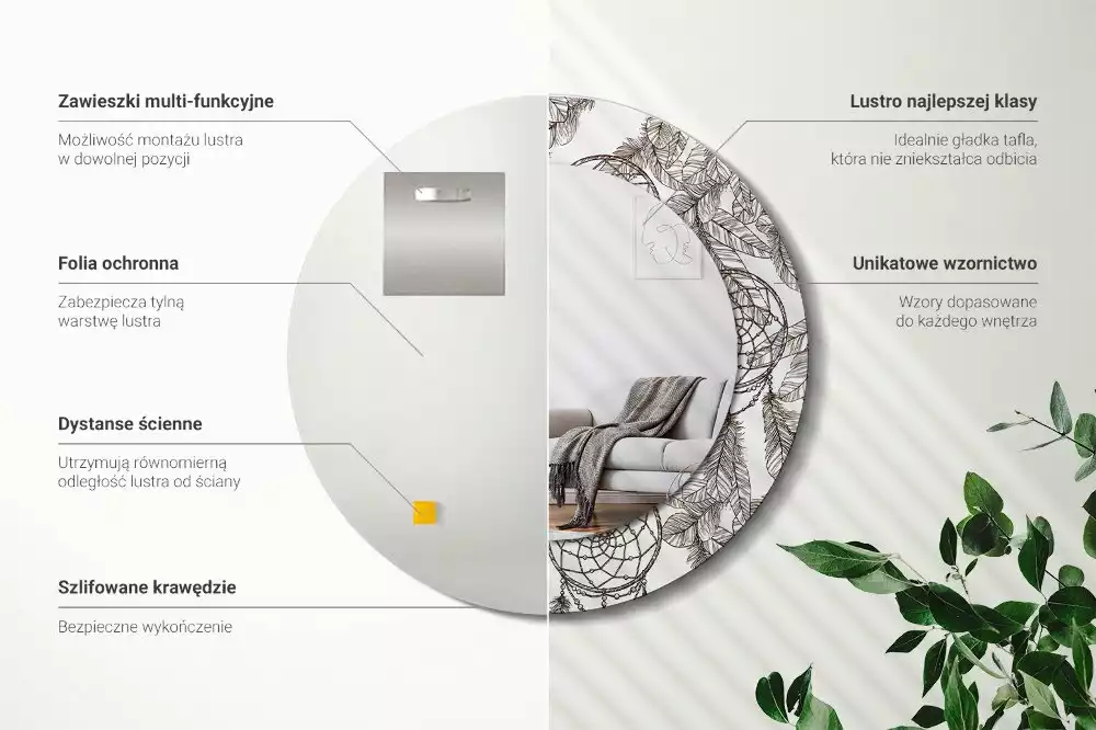 Ronde spiegel met decoratie Dromenvanger