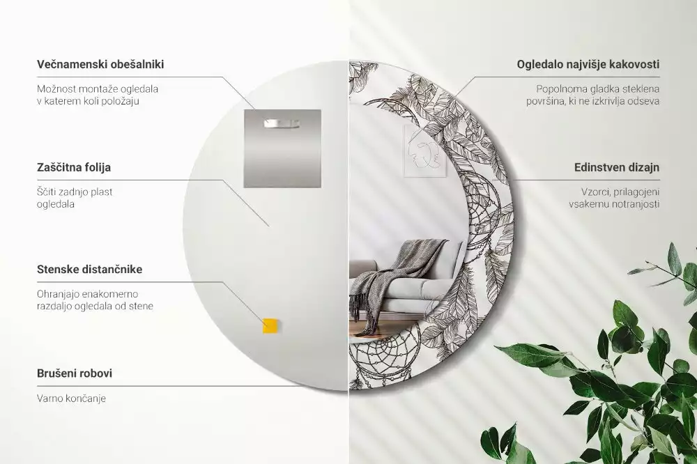 Ronde spiegel met decoratie Dromenvanger