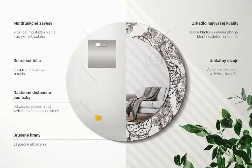 Ronde spiegel met decoratie Dromenvanger