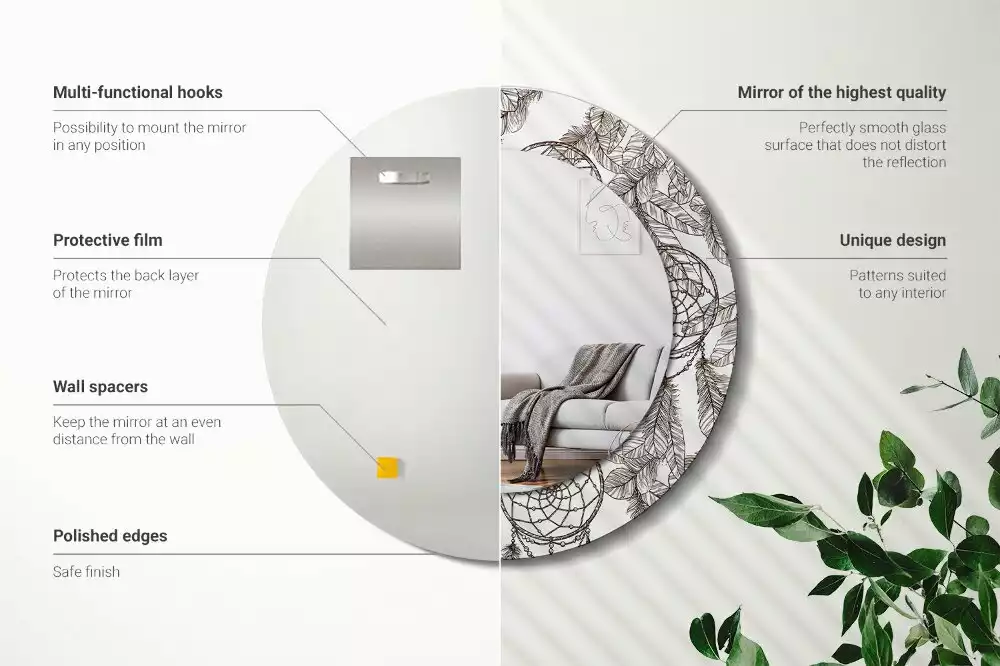 Ronde spiegel met decoratie Dromenvanger