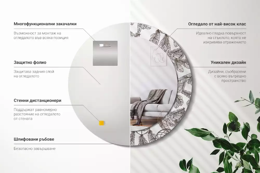 Ronde spiegel met decoratie Dromenvanger