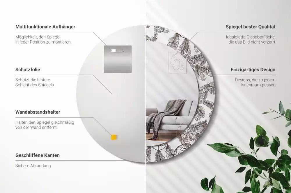 Ronde spiegel met decoratie Dromenvanger