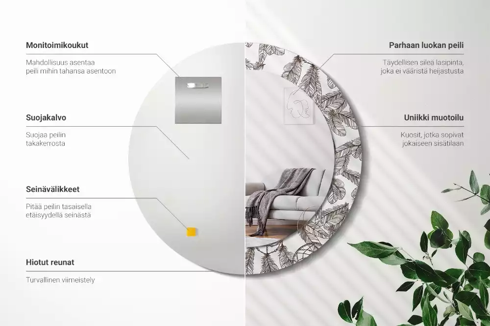 Ronde spiegel met decoratie Dromenvanger