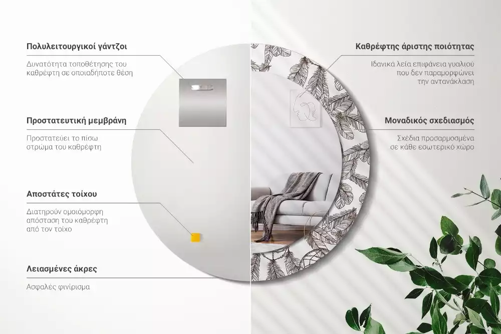 Ronde spiegel met decoratie Dromenvanger