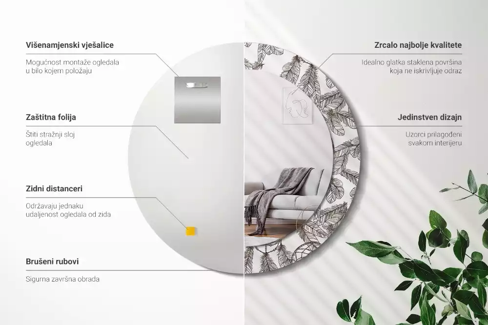 Ronde spiegel met decoratie Dromenvanger