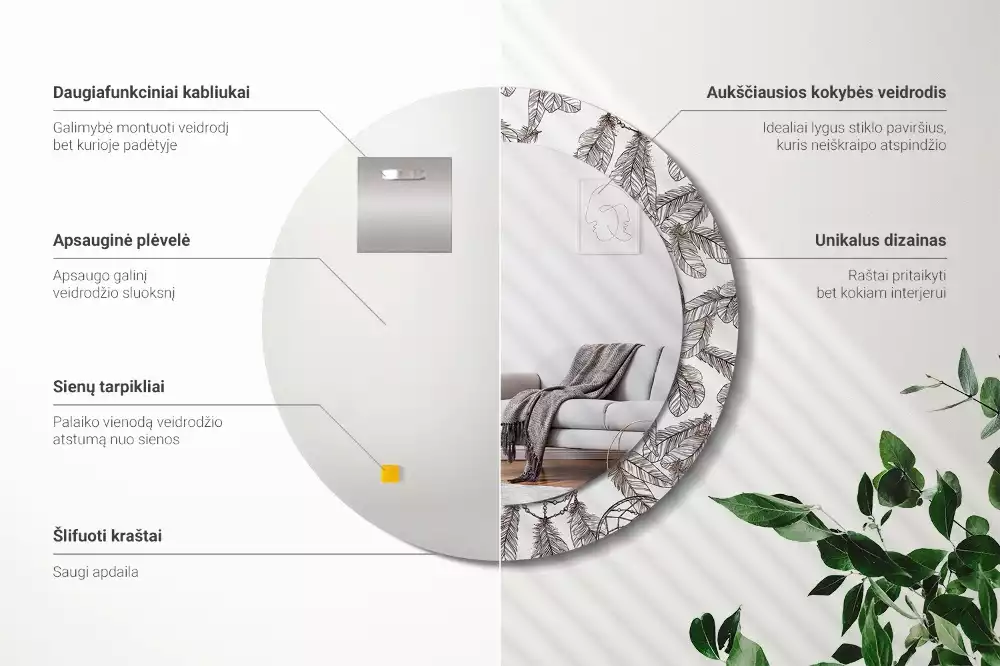 Ronde spiegel met decoratie Dromenvanger